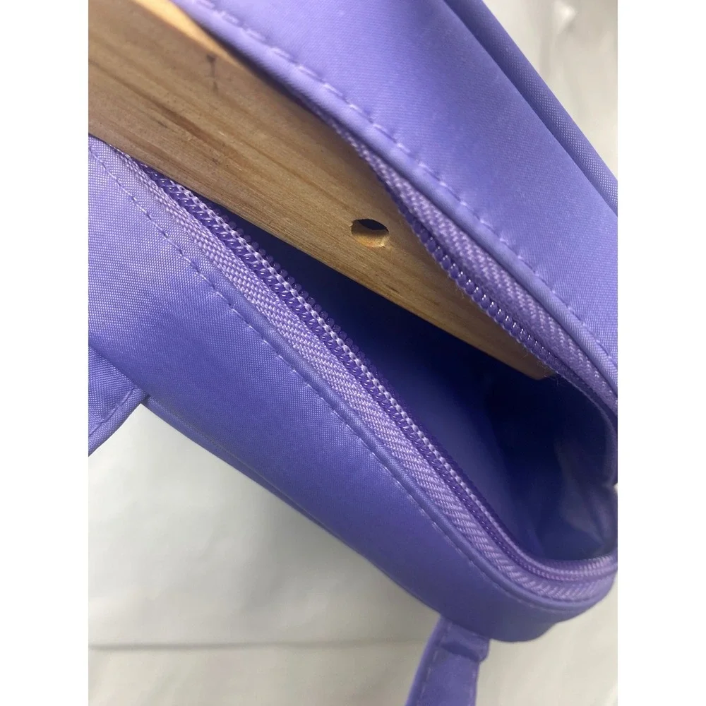 Purple Nylon Cosmetic Bag Zipper Pouch Travel Makeup Organizer‎